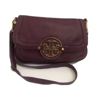 Tory Burch  Handbag Crossbody  Leather plum Burgandy Purse Shoulderbag